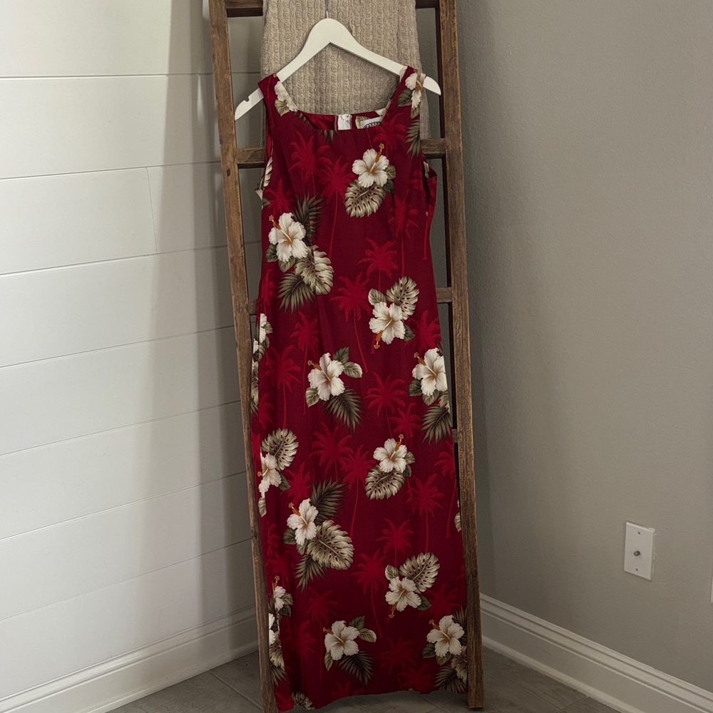 Pacific Legend Red Floral Maxi Dress